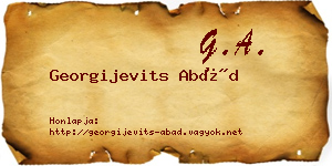 Georgijevits Abád névjegykártya